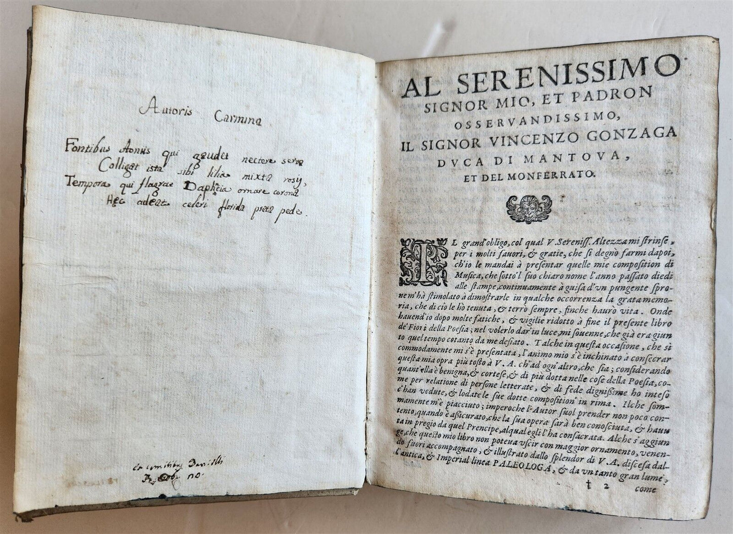 1593 I FIORI DELLA POESIA DICHIARATI antique VELLUM POETRY 16th CENT