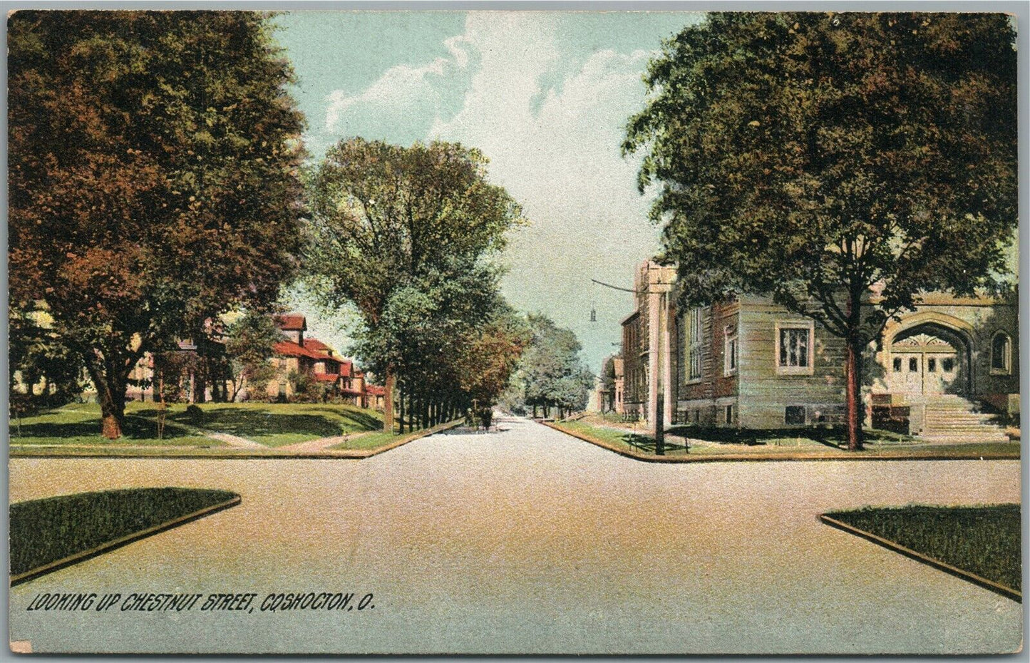 COSHOCTON OH CHESTNUT STREET ANTIQUE POSTCARD