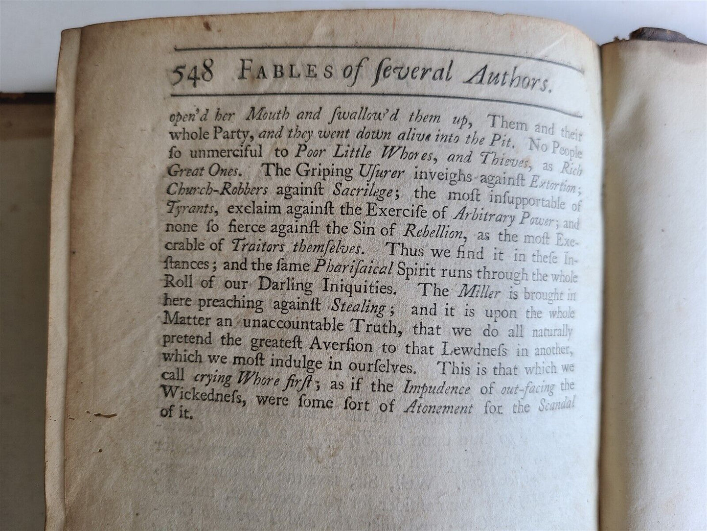 1738 AESOP FABLES by Sir Roger L'Estrange antique in ENGLISH