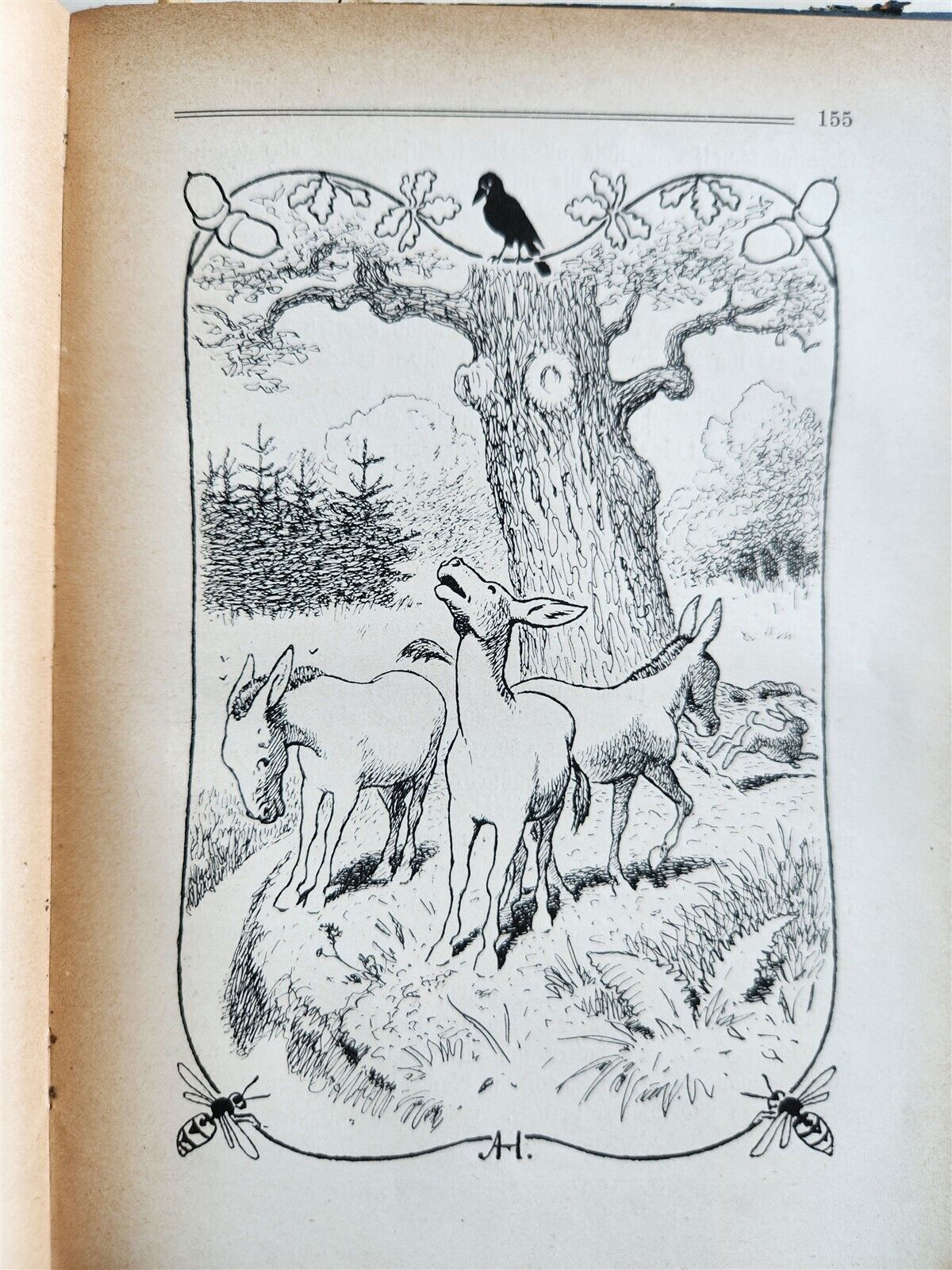 1900s ILLUSTRATED GERMAN CHILDREN BOOK antique FAIRYTALE LAND OF ANIMALS