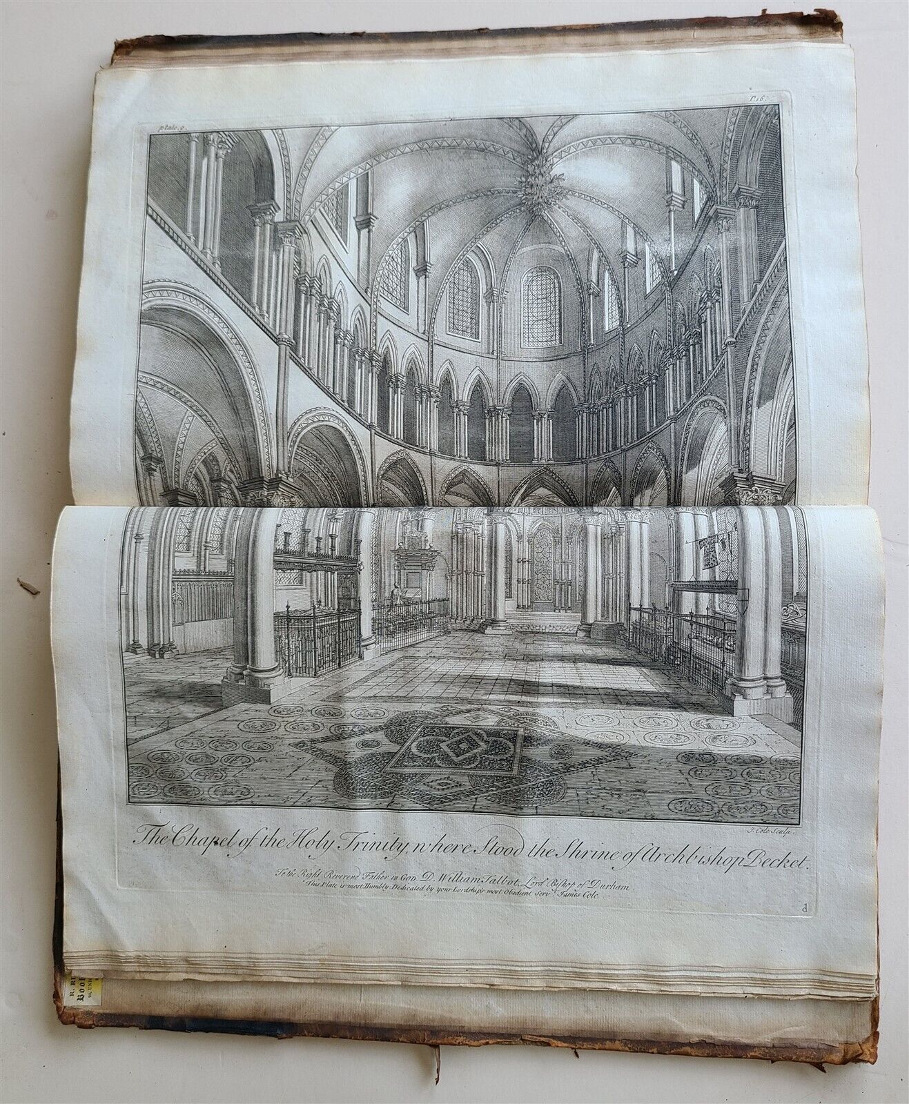 1755 DESCRIPTION HISTORY of CANTERBURY & YORK CHURCHES antique ILLUSTRATED FOLIO