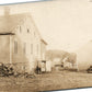 FARM SCENE w/ OLD CAR & HORSE ANTIQUE REAL PHOTO POSTCARD RPPC