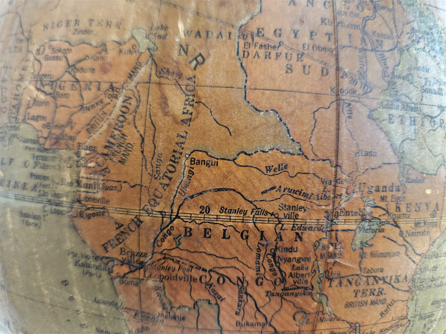 1930s TERRESTRIAL GLOBE by C.S. Hammond New York antique 12 inches diameter