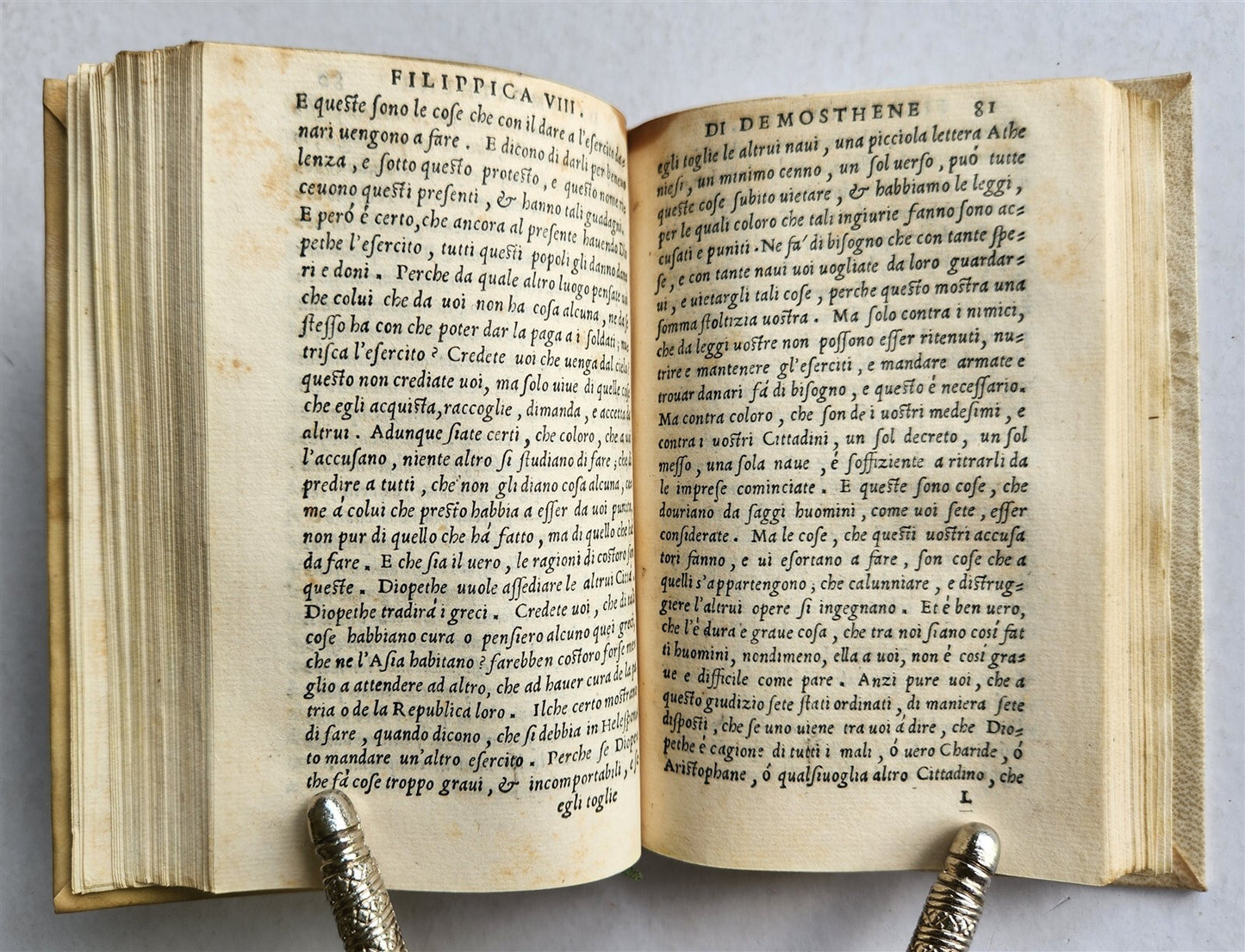 1550 DEMOSTHENES Eleven Philippics in ITALIAN antique 16 C. Le Undici Filippiche