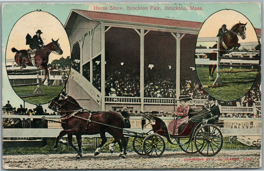 BROCKTON MA FAIR HORSE SHOW ANTIQUE POSTCARD