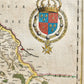 1640 MAP of DUCATUS VALOIS FRANCE by WILLEM BLAEU antique AUTHENTIC hand colored