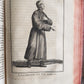 1755 ILLUSTRATED COSTUME HISTORY of MONKS & KNIGHTS for both sexes antique
