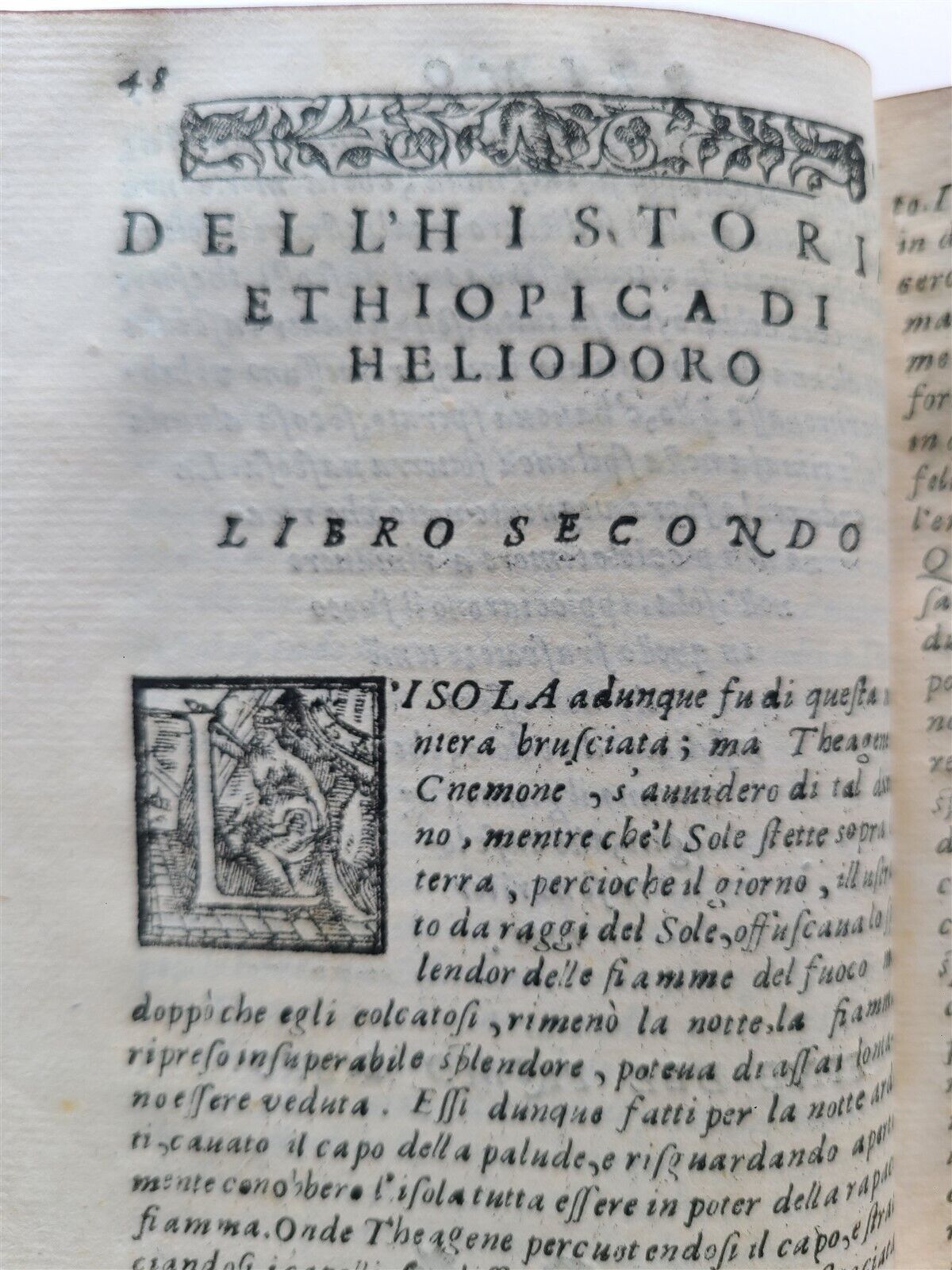 1582 LA DILETTEVOLE HISTORIA DI HELIODORO antique in ITALIAN Vellum binding