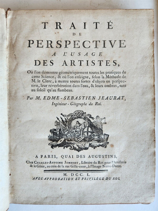 1750 TREATISE on PERPECTIVE for USE of ARTISTS antique ILLUSTRATED w/ 110 PLATES