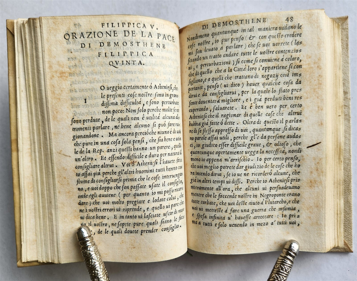 1550 DEMOSTHENES Eleven Philippics in ITALIAN antique 16 C. Le Undici Filippiche