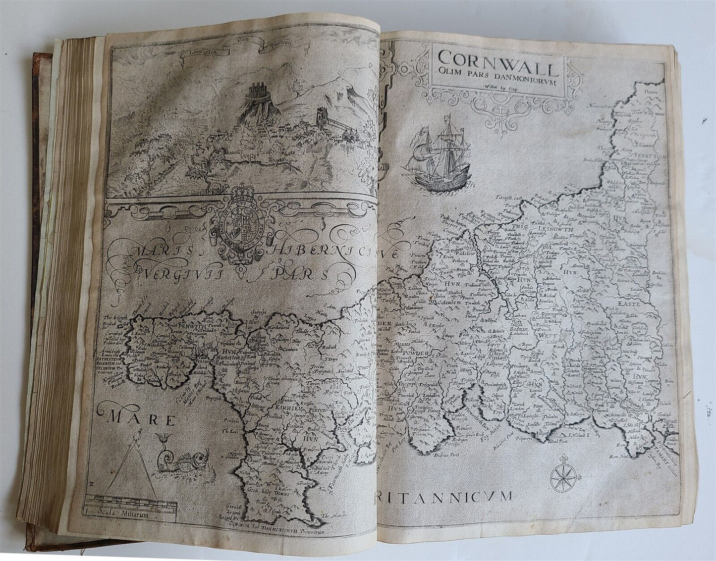 1637 BRITAIN DESCRIPTION of England Scotland Ireland antique ILLUSTRATED 48 MAPS