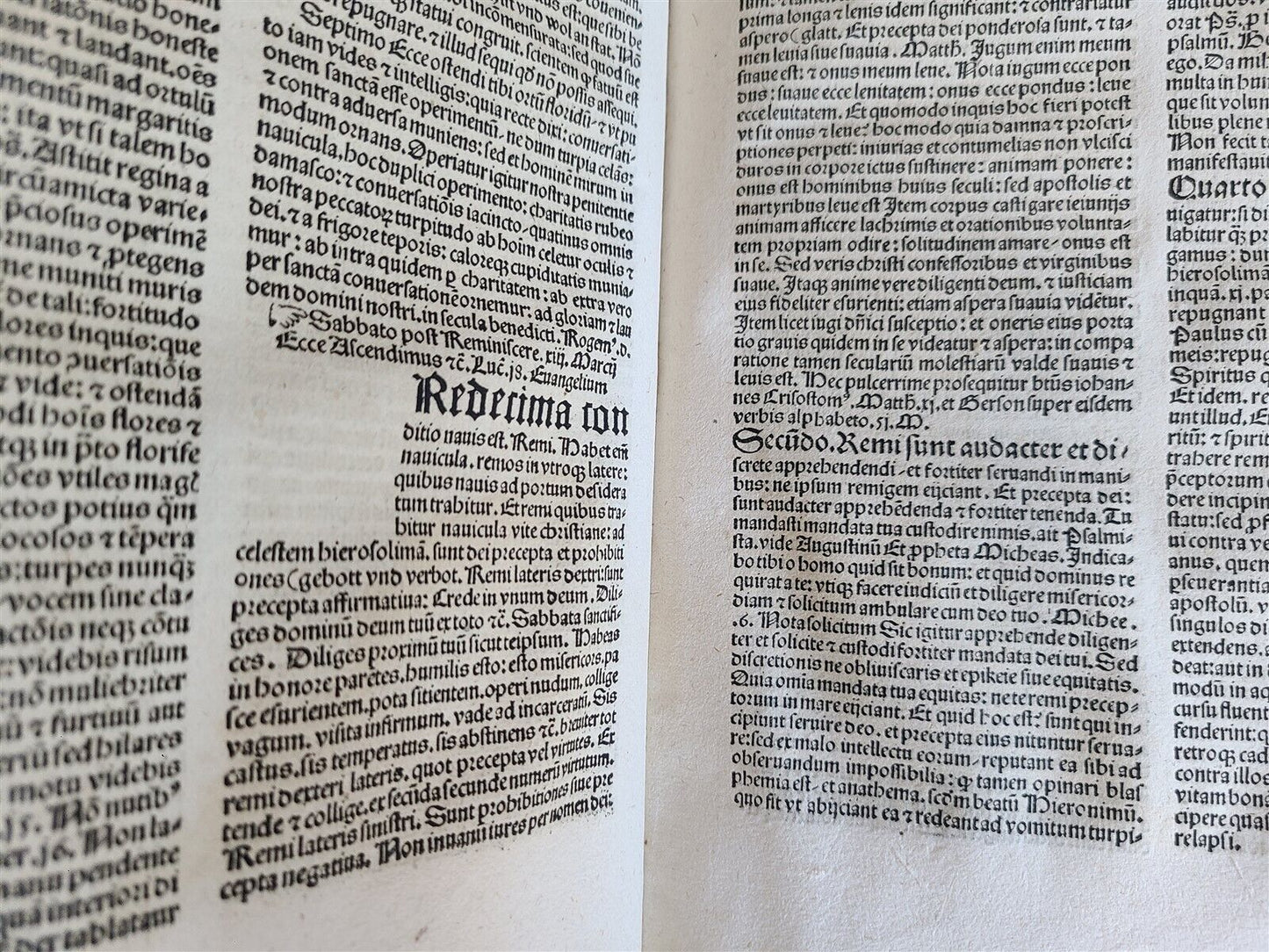 1511 POST-INCUNABULA Navicula penitentie antique ORIGINAL BINDING FIRST EDITION