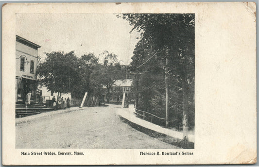 CONWAY MA MAIN STREET BRIDGE ANTIQUE POSTCARD
