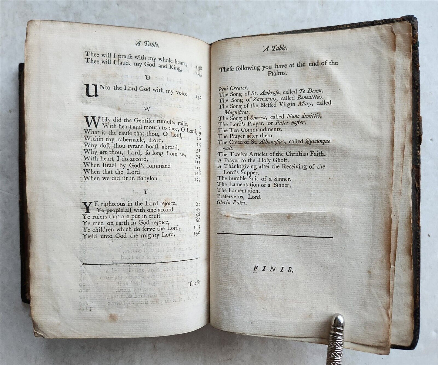 1753 BOOK of COMMON PRAYER w/ PSALTER in ENGLISH antique