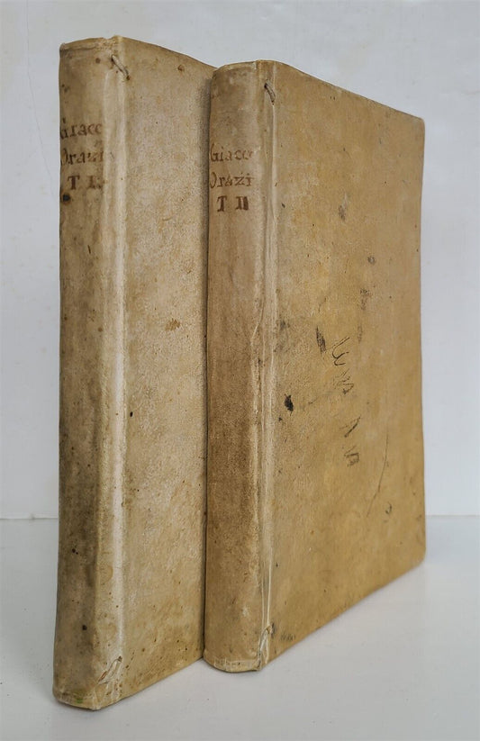 1773 ORAZIONI SACRE CAPPUCCINO BERNARDO MARIA GIACCO antique 2 vellum volumes