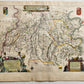 1640 MAP of GERMANY FOSSA SANCTAE MARIAE by WILLEM BLAEU antique AUTHENTIC