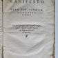 1561 DUELING MANIFESTO DELL ILL. SIGNOR LODOVICO BIRAGO antique 16th CENTURY