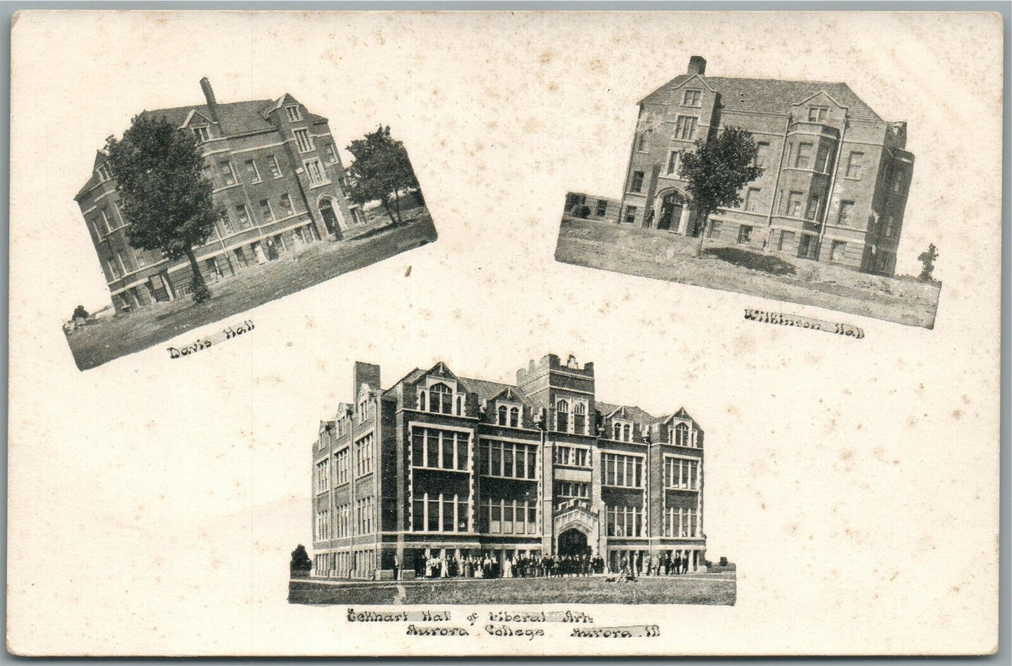 AURORA IL COLLEGE ANTIQUE POSTCARD