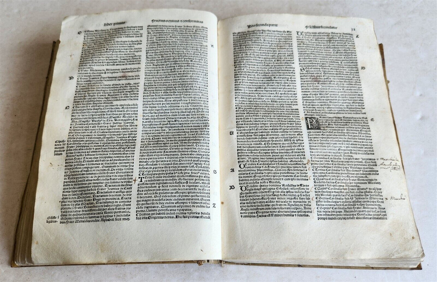 1513 POST-INCUNABULA HISTORY of FRANCISCANS ORDER antique Vellum Bound RARE