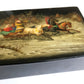 RUSSIAN FEDOSKINO SCHOOL VINTAGE LACQUER BOX - TROIKA dated 1960 ARTIST SIGNED