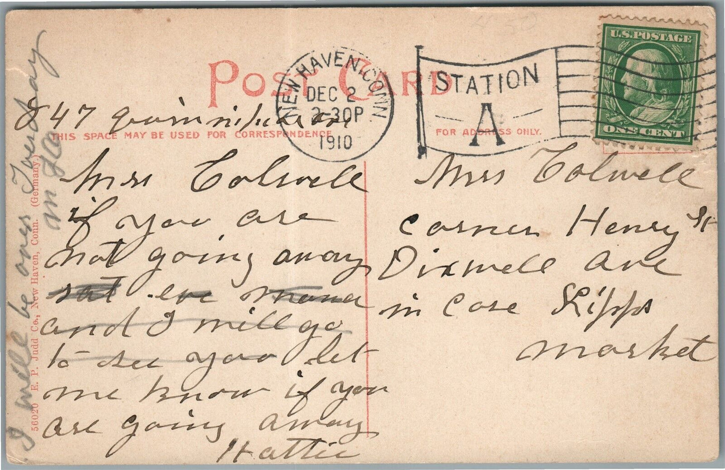 BRANFORD CT RAILROAD STATION RAILWAY DEPOT ANTIQUE POSTCARD