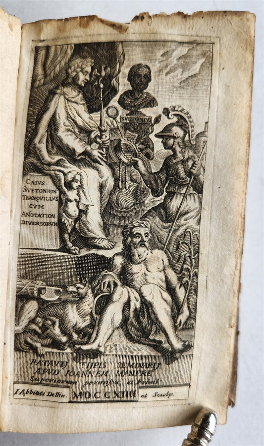 1714 CUM ANOTATION DIVERSORUM by SUETONIUS antique vellum bound