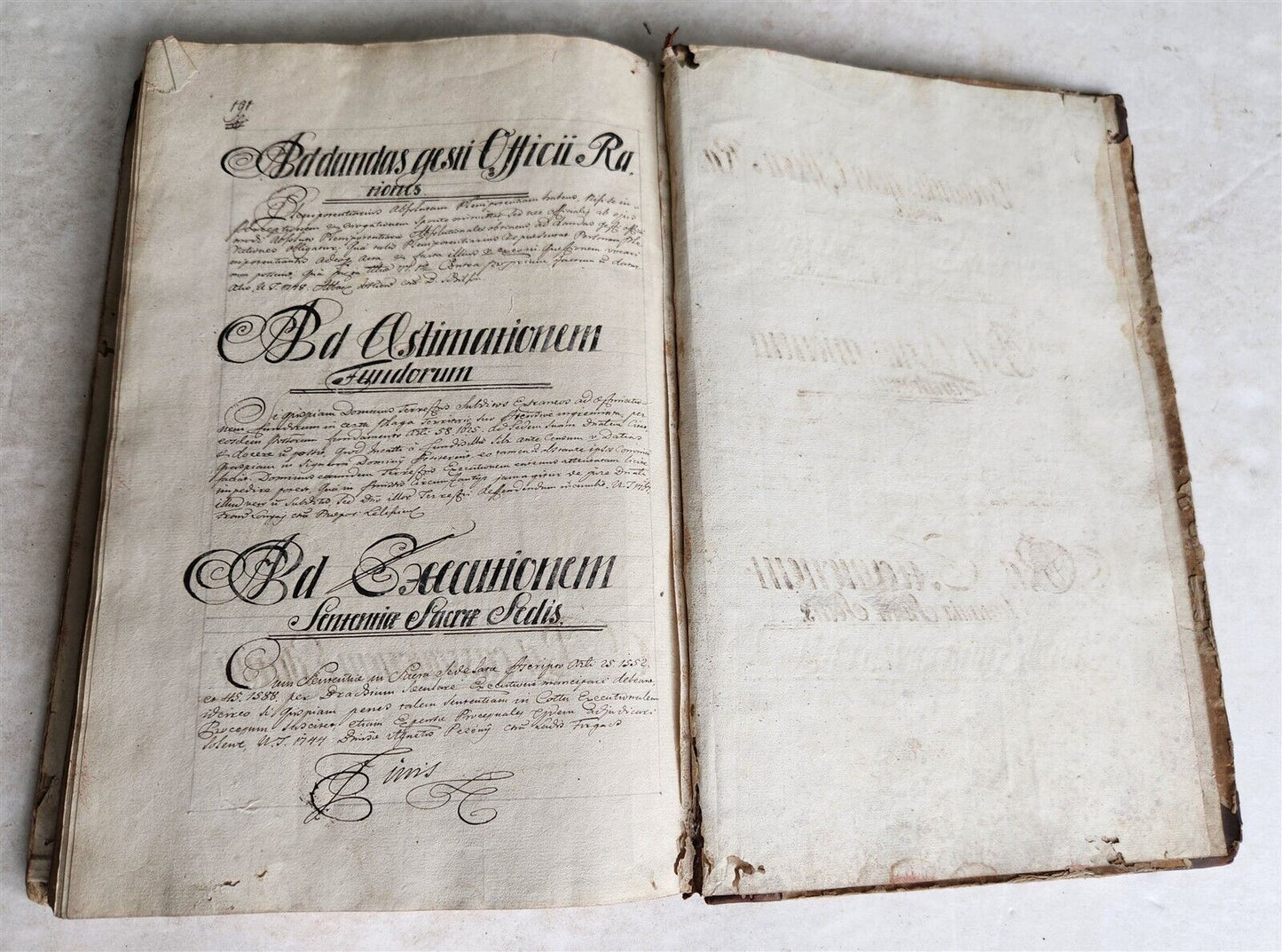 1769 LAW MANUSCRIPT in LATIN antique FOLIO 200 pages COURT DECISIONS