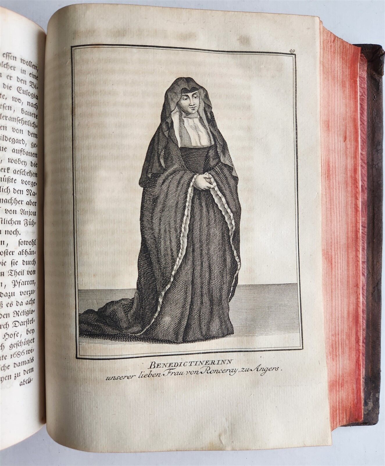 1755 ILLUSTRATED COSTUME HISTORY of MONKS & KNIGHTS for both sexes antique