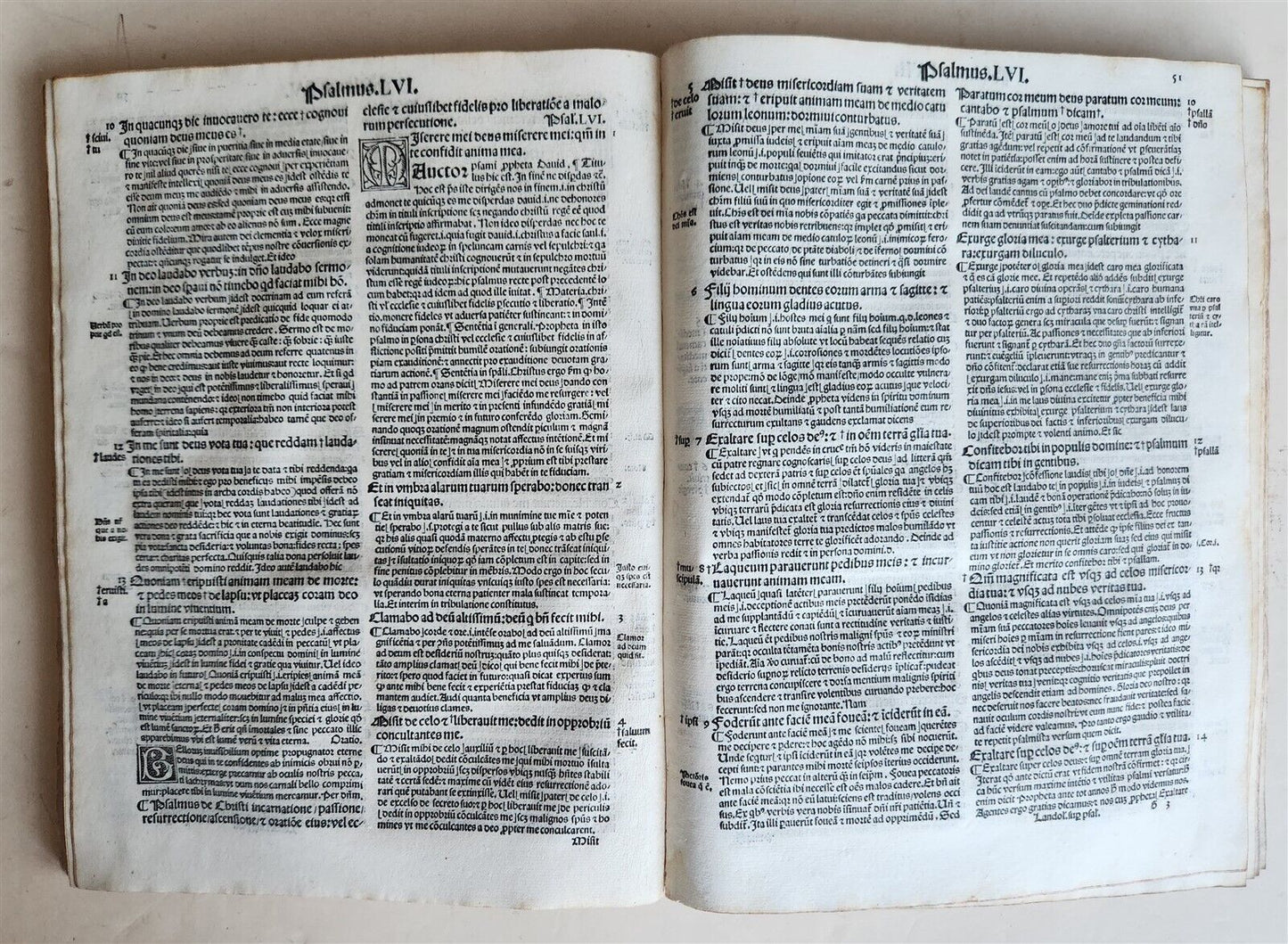 1521 POST-INCUNABULA COMMENTARY of PSALMS by Ludolph of Saxony antique VELLUM