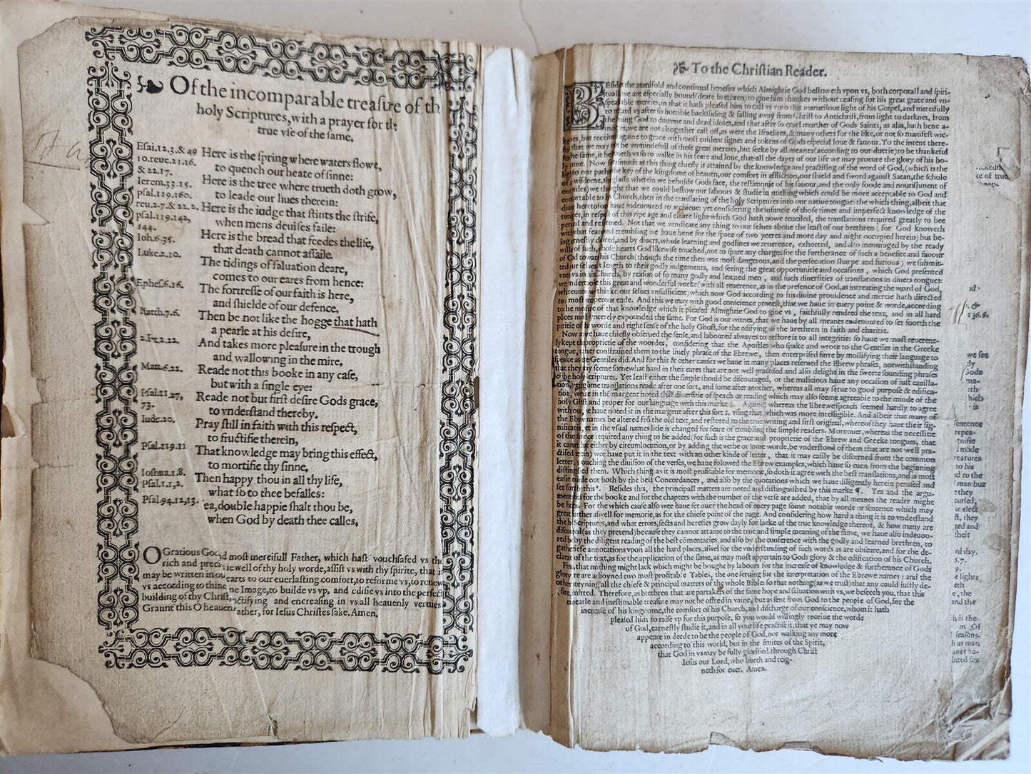 1594 BIBLE in ENGLISH antique Old & New Testament CHRISTOPHER BARKER 16th cent.