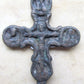 RUSSIAN BYZANTINE BRONZE ICON CROSS ENCOLPION 12th CENT. ANTIQUE PRE- MONGOLIAN