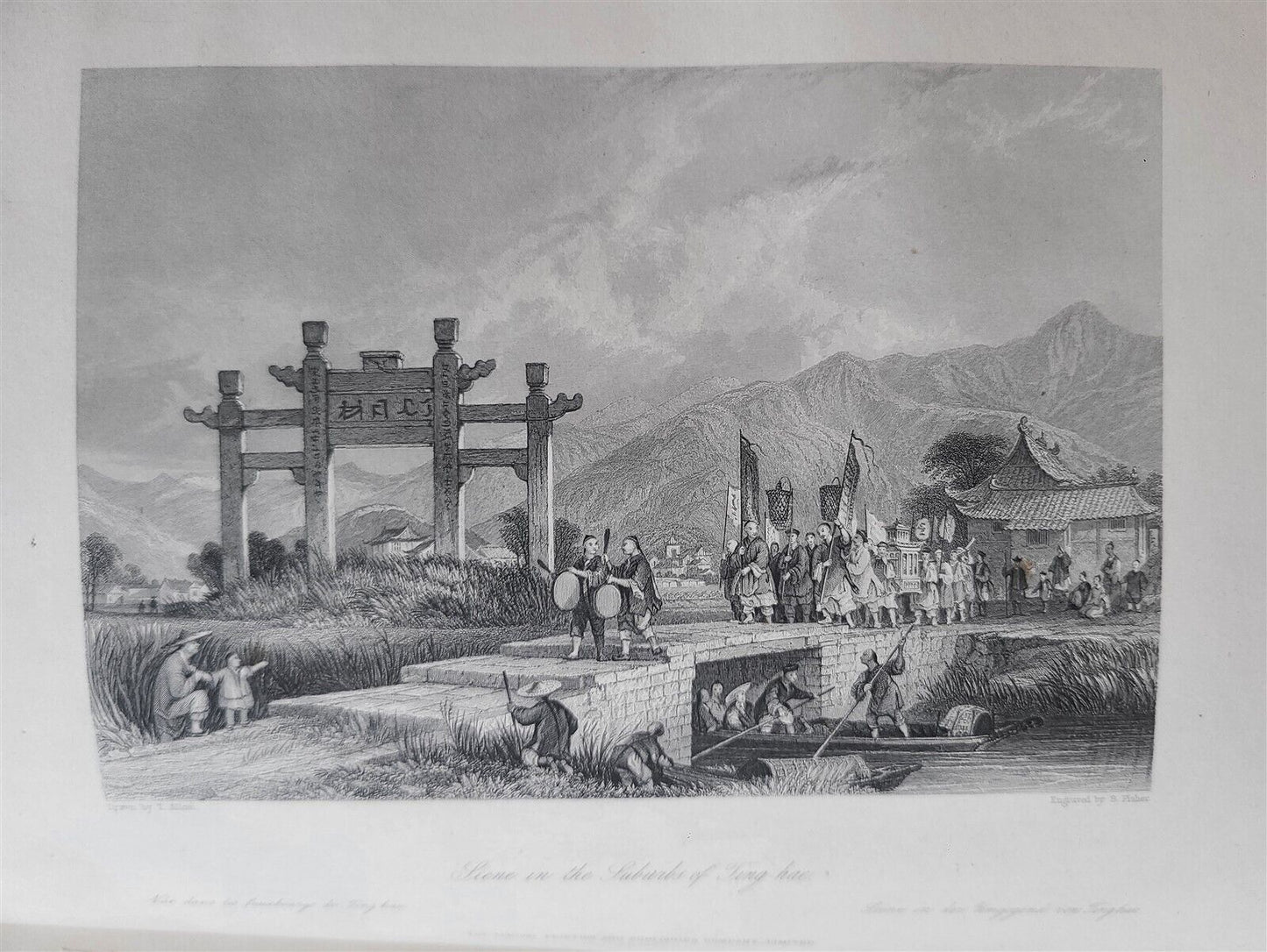 1858 CHINA CHINESE EMPIRE 2 VOLUMES antique ILLUSTRATED 145 ENGRAVINGS by ALLOM