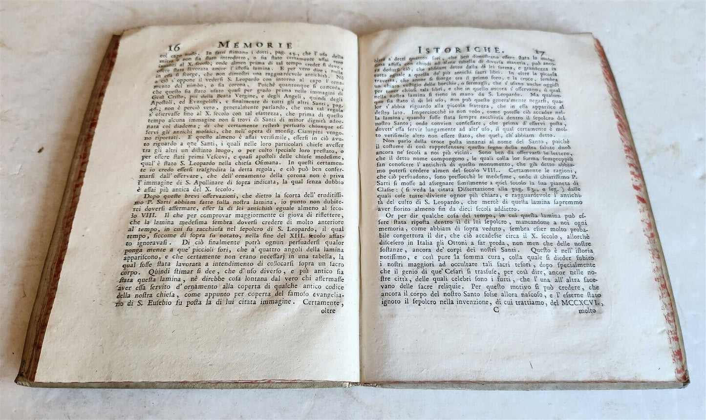 1755 MEMORIE DI SAN LEOPARDO da DOMENICO PANNELLI antique VELLUM BINDING