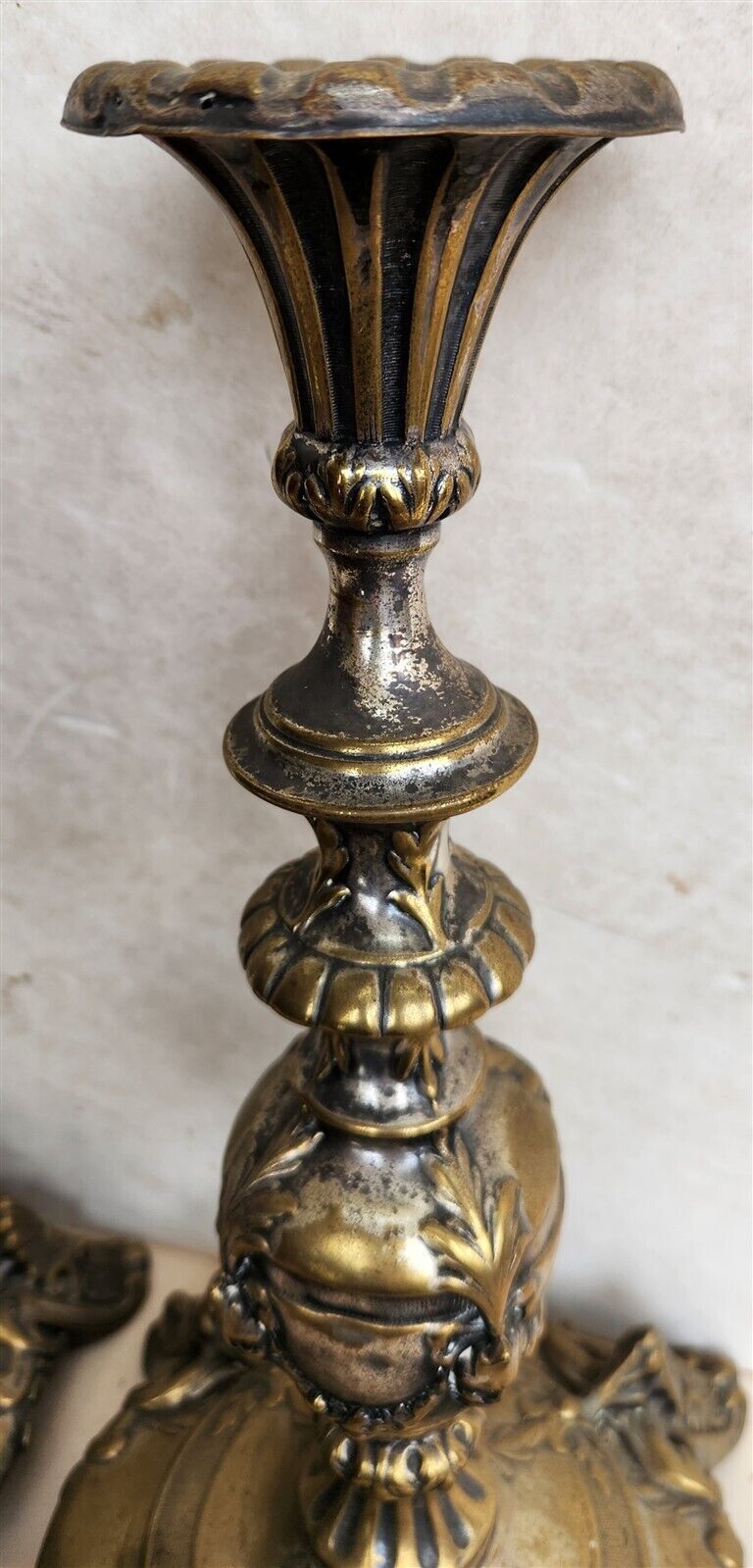 19th century RUSSIAN or POLISH PAIR of SABBATH CANDLESTICKS antique RARE Judaica