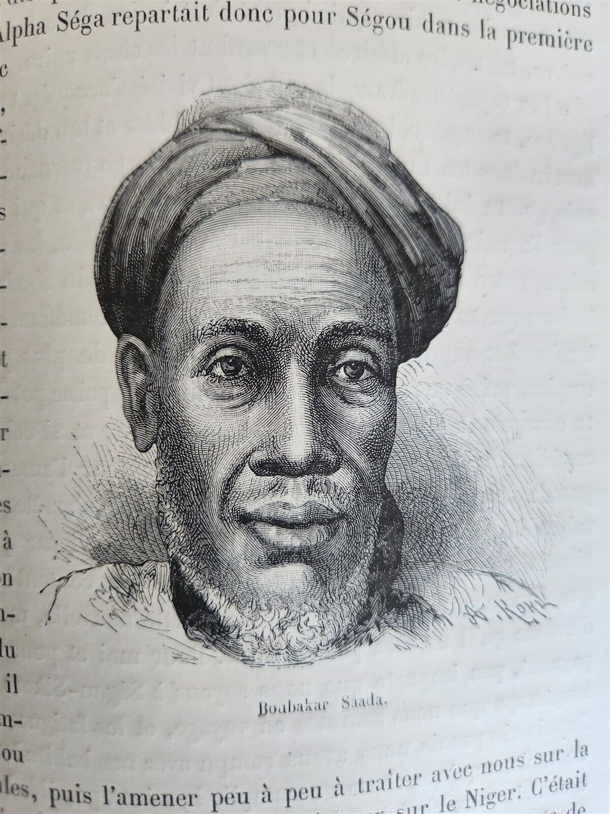 1885 AFRICA EXPLORATION VOYAGE SOUDAN FRANCAIS Haut-Niger antique ILLUSTRATED