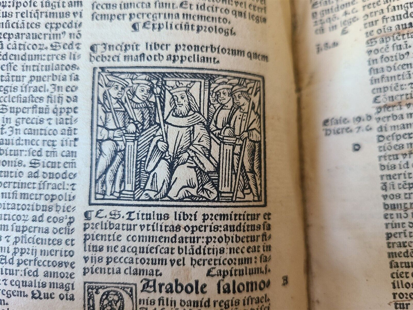 1524 BIBLIA POST-INCUNABULA ILLUSTRATED antique 16th CENTURY BIBLIA scarce