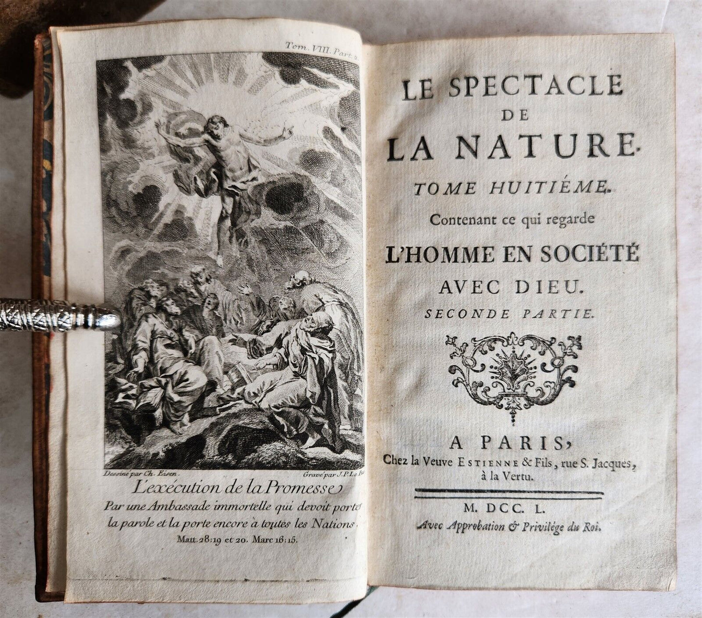 1744-1750 LE SPECTACLE DE LA NATURE antique ILLUSTRATED w/ 199 FOLDING PLATES