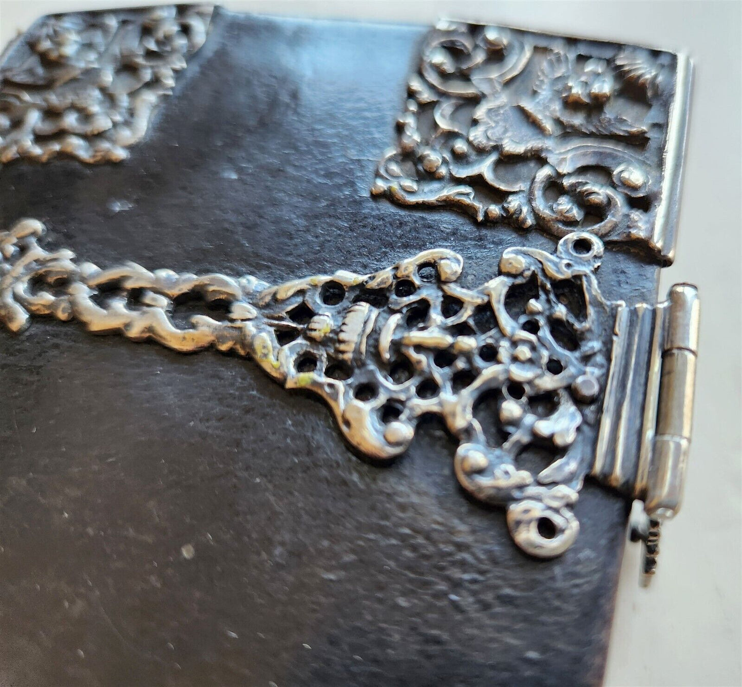 1754 GERMAN DEVOTIONAL BOOK antique BINDING w/ STUNNING SILVER FITTINGS