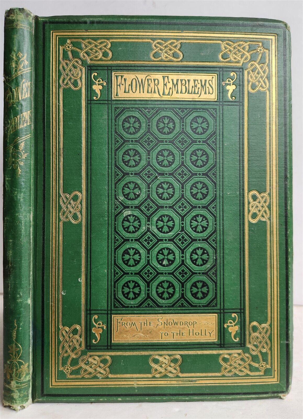 1871 FLOWER EMBLEMS ILLUSTRATED antique in ENGLISH