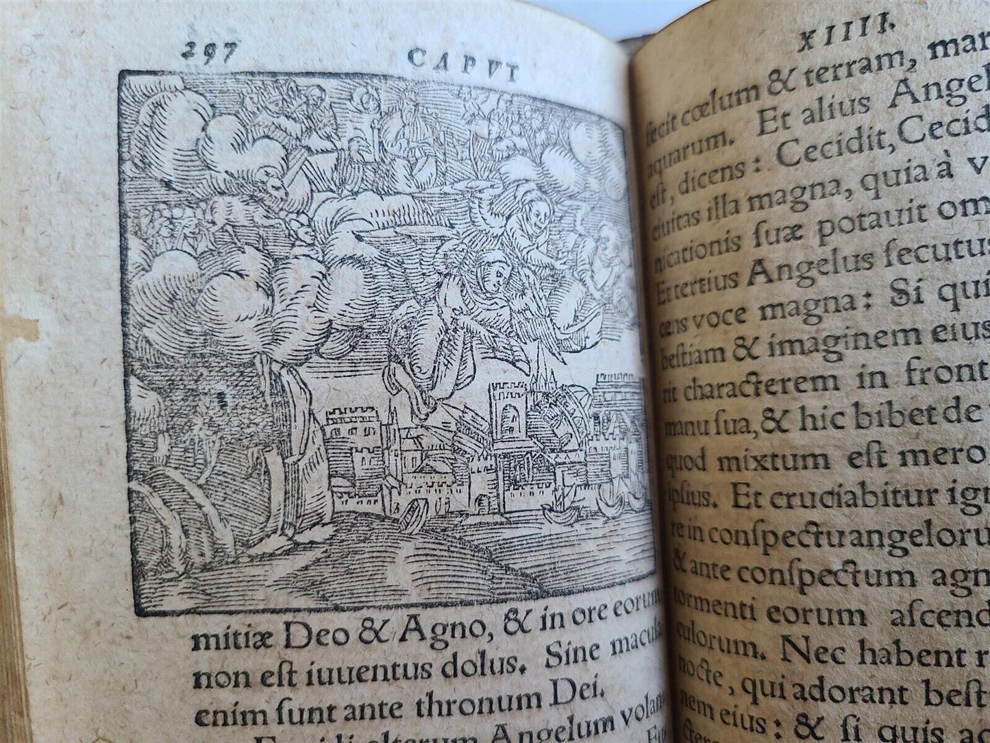 1575 APOCALYPSE COMMENTARY by D. Chytraeus ILLUSTRATED antique pigskin BINDING