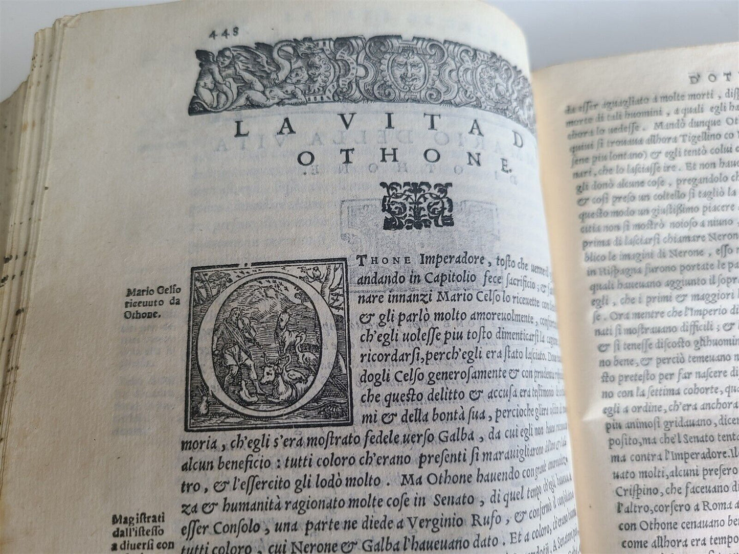 1560 PLUTARCH transl. by Lodovico Domenichi antique VELLUM BINDING 16th CENTURY