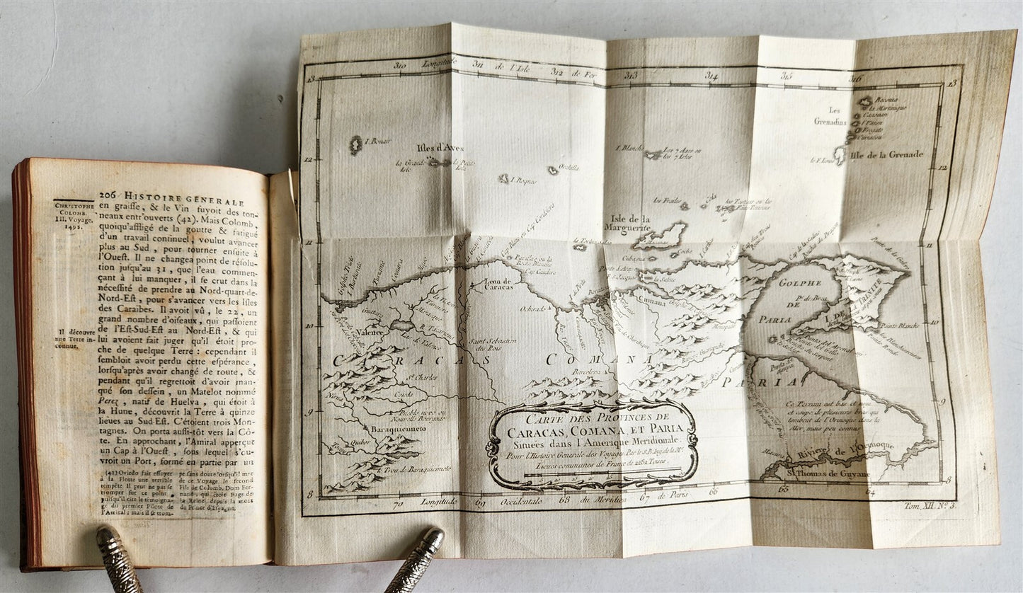 1754 HISTOIRE des VOYAGES antique vol.45 illustrated CUBA PANAMA VENEZUELA