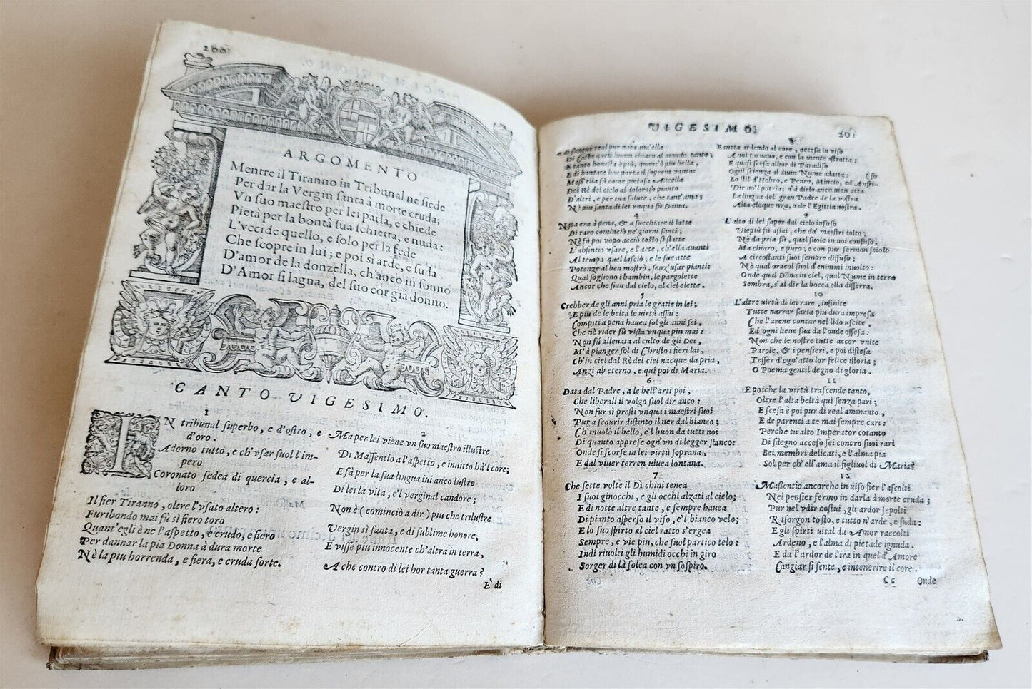 1595 CATERINA (of SPAIN) MARTIRIZATA POEMA SACRO antique VELLUM POETRY 16th CENT