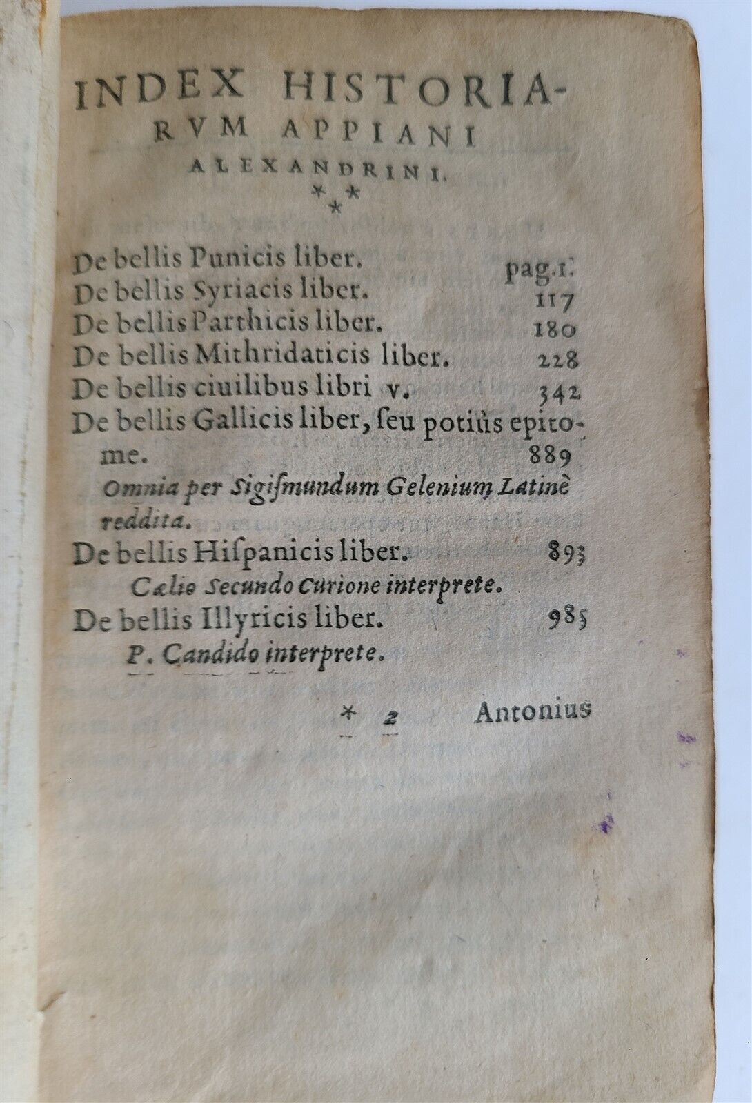 1588 APPIAN ROMAN HISTORY of FOREIGN WARS antique VELLUM in ITALIAN 16th CENTURY