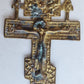 RUSSIAN BRONZE CRUSIFIX ICON 19th CENTURY antique CROSS 3.5 by 6"