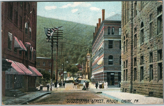 PHILADELPHIA PA MAUCH CHUNK SUSQUEHANNA STREET ANTIQUE POSTCARD