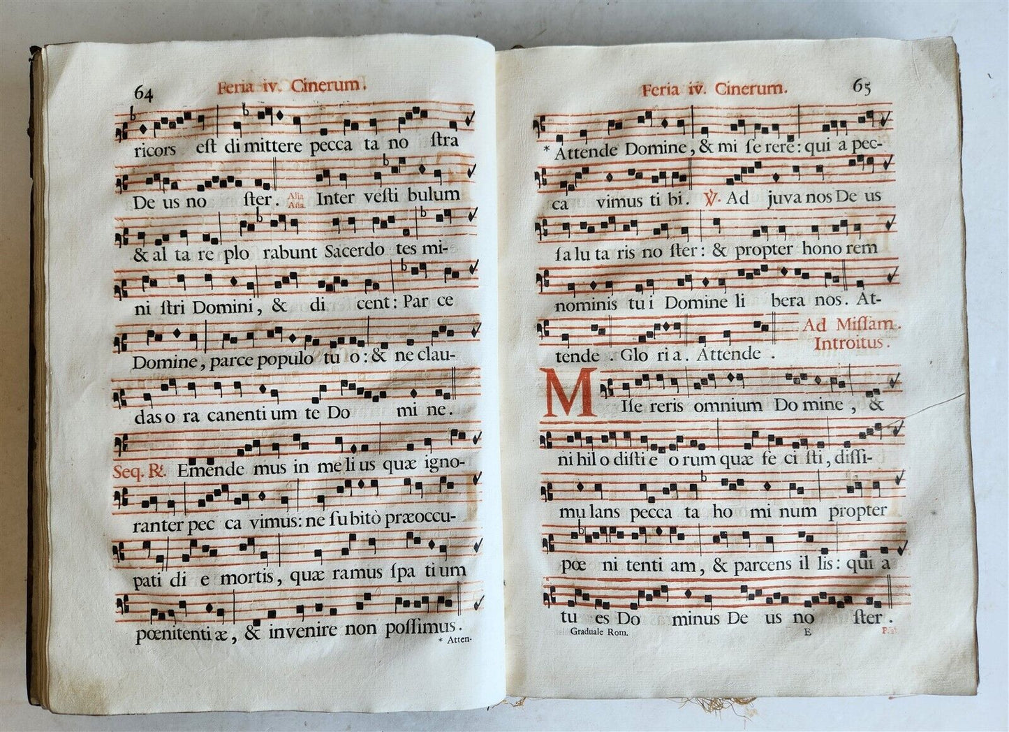1789 GRADUALE ROMANUM antique ANTIPHONAL LARGE FOLIO 13 x 19"