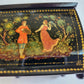RUSSIAN PALEKH SCHOOL 5 SIDED VINTAGE LACQUER BOX ARTIST SIGNED