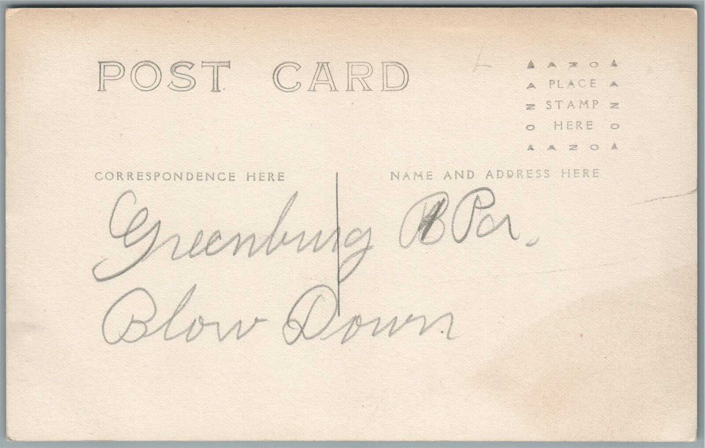 GREENSBURG PA BLOW DOWN RELIEF ANTIQUE REAL PHOTO POSTCARD RPPC