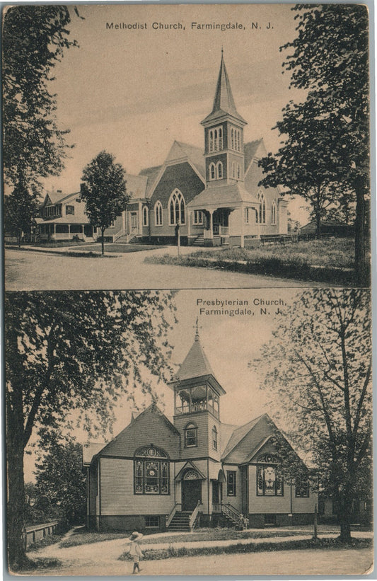 FARMINGDALE NJ METHODIST CHURCH ANTIQUE POSTCARD